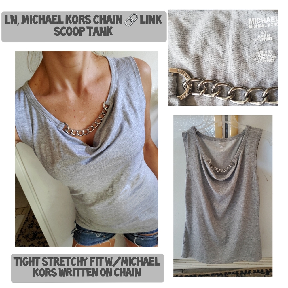 LN, MICHAEL Michael Kors chain 🔗 link scoop neck
